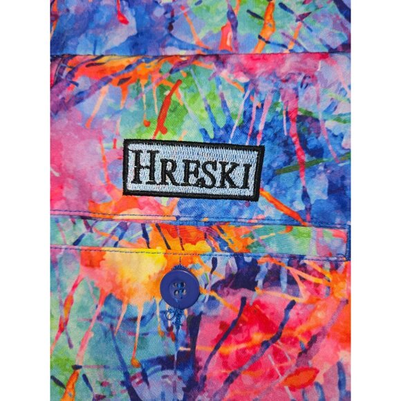 Hreski Mens Vibrant Paint Splatter Patterned Shorts 38 - Picture 3 of 6